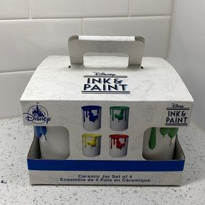 NWT Disney Ink & Paint Ceramic Jar Set of 4